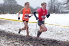 Hatti Archer (Hallamshire Harriers) and Rosie Smith (Durham City) during the senior womens Northern Cross Country Championships.